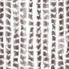 Vidaxl tópszínű és fehér zsenília rovarfüggöny 90 x 220 cm 325461
