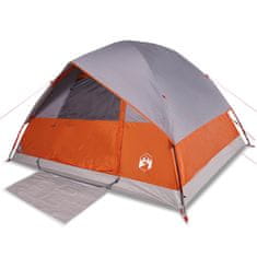 Vidaxl 6 személyes szürke-narancssárga vízálló kupolás családi sátor 94705
