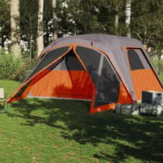 Vidaxl 6 személyes szürke-narancssárga vízálló előrészes családi sátor 94550