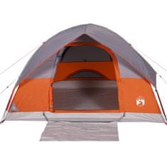 Vidaxl 6 személyes szürke-narancssárga vízálló kupolás családi sátor 94705