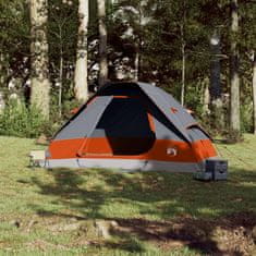 Vidaxl 6 személyes szürke-narancssárga vízálló kupolás családi sátor 94783