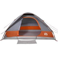 Vidaxl 6 személyes szürke-narancssárga vízálló kupolás családi sátor 94783