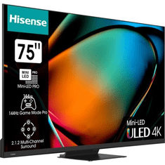 HISENSE 75U8KQ 4K UHD Smart Mini-LED ULED televízió, sötétszürke, 189 cm
