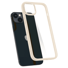 Spigen Apple iPhone 14 Plus, Műanyag hátlap védőtok + szilikon keret, Ultra Hybrid, átlátszó/homok-beige (8809811864113)