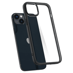 Spigen Apple iPhone 14 Plus, Műanyag hátlap védőtok + szilikon keret, Ultra Hybrid, átlátszó/fekete (8809811864083)