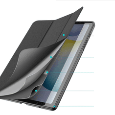 Samsung Galaxy Tab S6 Lite 10.4 / Tab S6 Lite 10.4 (2022) SM-P610 / P615 / P613 / P619, mappa tok, Trifold, S Pen tartóval, Dux Ducis Domo, fekete