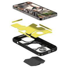 Spigen Apple iPhone 13 Pro, Szilikon tok, közepesen ütésálló, légpárnás sarok, Gearlock kerékpáros tartóval kompatibilis, Gearlock Mount Case, fekete (8809811853940)