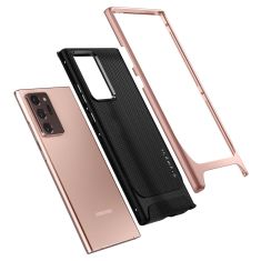 Spigen Samsung Galaxy Note 20 Ultra / 20 Ultra 5G SM-N985 / N986, Szilikon tok, műanyag kerettel, Neo Hybrid, halszálka minta, vörösarany (8809710755567)