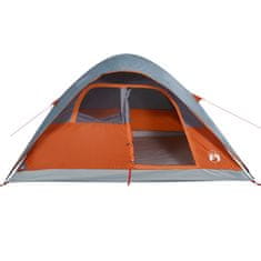 Vidaxl 6 személyes szürke-narancssárga vízálló kupolás családi sátor 94557
