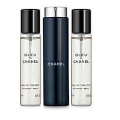 Chanel Bleu De Chanel - EDT (3 x 20 ml) + újratölthető flakon 60 ml