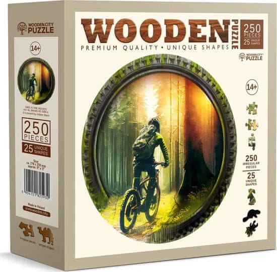Wooden city Fa puzzle Motoros az erdőben 250 db ECO