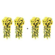 Netscroll 2+2 mesterséges függő virágok, mesterséges függő virágok természetes megjelenéssel kültéri vagy beltéri használatra, teraszra, kertbe, erkélyre,esküvőkre,folyosóra, 80cm, sárga,4 darab, HangingFlowers