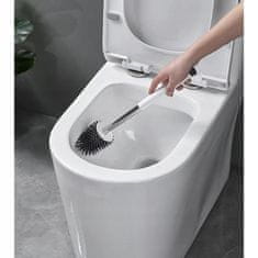 Ruhhy Szilikon antibakteriális WC kefe állvánnyal 42 cm fehér