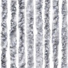 Vidaxl fehér és szürke zsenília rovarfüggöny 90 x 200 cm 315133