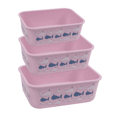 Stoneline Awave Műanyag ételtároló készlet rózsaszín (3 db / csomag)