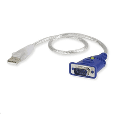 Aten 2A-130G video átalakító kábel 0,35 M USB A típus VGA (D-Sub) Kék, Ezüst (2A-130G)
