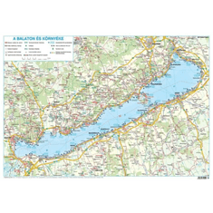 Stiefel "Magyarország látványtérkép/Balaton és környéke" 45x66 cm könyökaláté (39536-2K)