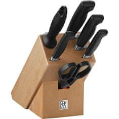 Zwilling J.A.Henckel Négycsillagos 7 EL fekete kovácsolt blokk konyhai kések élezővel és ollóval
