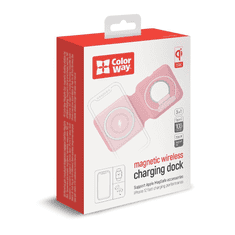 ColorWay Qi MagSafe gyorstöltő 15W rózsaszín (CW-CHW32Q-PK) (CW-CHW32Q-PK)
