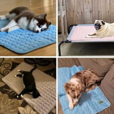 Netscroll Hűtő matrac kutya vagy macska számára, az állatok hűtőpárnája segít szabályozni a testhőmérsékletet, karcolásálló, mosható, csúszásmentes, vízálló alsó rész, 100x70 cm, CoolingMat