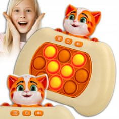 Dexxer Szilikon POP IT stresszoldó játékkonzol CAT Glowing Game MEGA