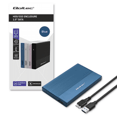 Qoltec Quoltec 52276 2,5" USB 3.0 Külső HDD/SSD ház - Kék (52276)