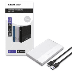 Qoltec Quoltec 52278 2,5" USB 3.0 Külső HDD/SSD ház - Ezüst (52278)