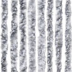 Vidaxl fehér és szürke zsenília rovarfüggöny 100 x 220 cm 284281