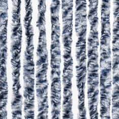 Vidaxl kék, fehér és ezüstszínű zsenília rovarfüggöny 100 x 220 cm 284275