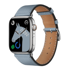 Hoco Apple Watch 1-6, SE, SE (2022) (38 / 40 mm) / Watch 7-8 (41 mm), bőr pótszíj, állítható, WA17, szürke