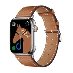 Hoco Apple Watch 1-6, SE, SE (2022) (38 / 40 mm) / Watch 7-8 (41 mm), bőr pótszíj, állítható, WA17, barna