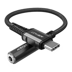 AceFast C1-07 USB-C - mini jack 3,5mm kábel 18cm fekete (C1-07 black)