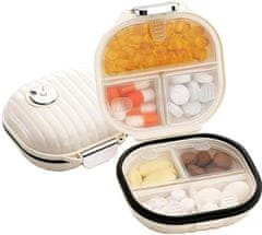 PrimePick Gyógyszerek, táplálékkiegészítők kapszuláinak, kisebb ékszereknek és egyéb kiegészítőknek tároló doboza, kicsi és hordozható, vízálló védelem, gyógyszerdoboz, PillBox