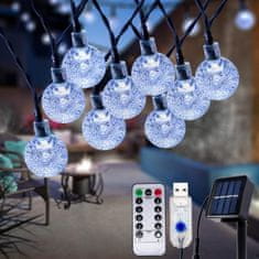 HOME & MARKER® Napelemes LED lámpák, 5 méter, Fehér - SOLSTICE