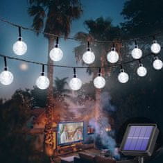 HOME & MARKER® Napelemes LED lámpák, 5 méter, Fehér - SOLSTICE