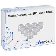 Izoxis LED lámpák tükör/fésülködőasztalhoz - 10 db. 
