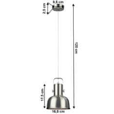KONDELA Függesztett lámpa Avier Type 3 - matt nikkel