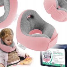 Medi Sleep  Rózsaszín utazópárna gyerekeknek nyakba, memóriahabból, autóba, utazáshoz