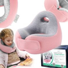 Medi Sleep  Rózsaszín utazópárna gyerekeknek nyakba, memóriahabból, autóba, utazáshoz