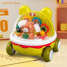 CAB Toys Felhúzható autó gyerekeknek Medvedík - zöld