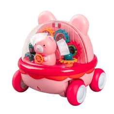 CAB Toys Felhúzható autó gyerekeknek Medvedík - rózsaszín