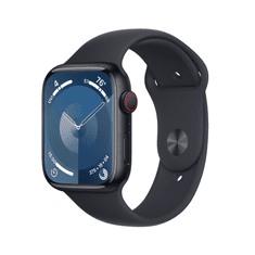 Apple Watch S9 Cellular 45mm Fekete Alu tok,Fekete sport szíj (APPLE-MRMD3QH-A)