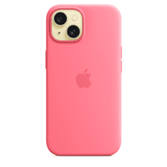 Apple iPhone 15 MagSafe-rögzítésű szilikontok - Rózsaszín (MWN93ZM/A)