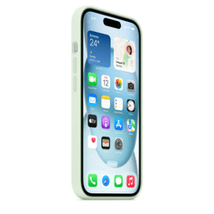 Apple iPhone 15 MagSafe-rögzítésű szilikontok - Zöld (MWNC3ZM/A)
