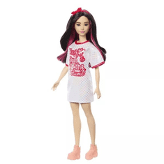 Mattel Barbie: Fashionista 65. évfordulós baba Twist & Turn up the volume feliratos ruhában (HRH12) (HRH12)