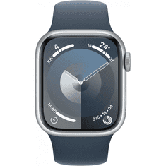 Apple Watch S9 Aluminium 41mm Silber (Sportarmband sturmblau) M/L NEW (MR913QF/A)