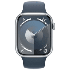 Apple Watch S9 Aluminium Cellular 45mm Silber (Sportarmband sturmblau) M/L NEW (MRMH3QF/A)