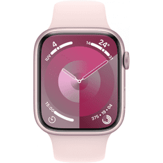 Apple Watch S9 Aluminium 45mm Rosé (Sportarmband hellrosa) S/M NEW (MR9G3QF/A)