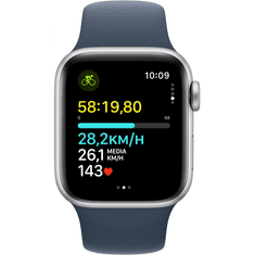 Apple Watch SE Aluminium 40mm Silber (Sportarmband sturmblau) S/M NEW (MRE13QF/A)