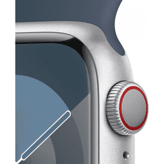 Apple Watch S9 Aluminium Cellular 41mm Silber (Sportarmband sturmblau) M/L NEW (MRHW3QF/A)
